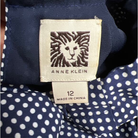 Ann Klein Womens Polka Dot Pleaded Midi Dress Size 12 100% Polyester - Picture 10 of 13